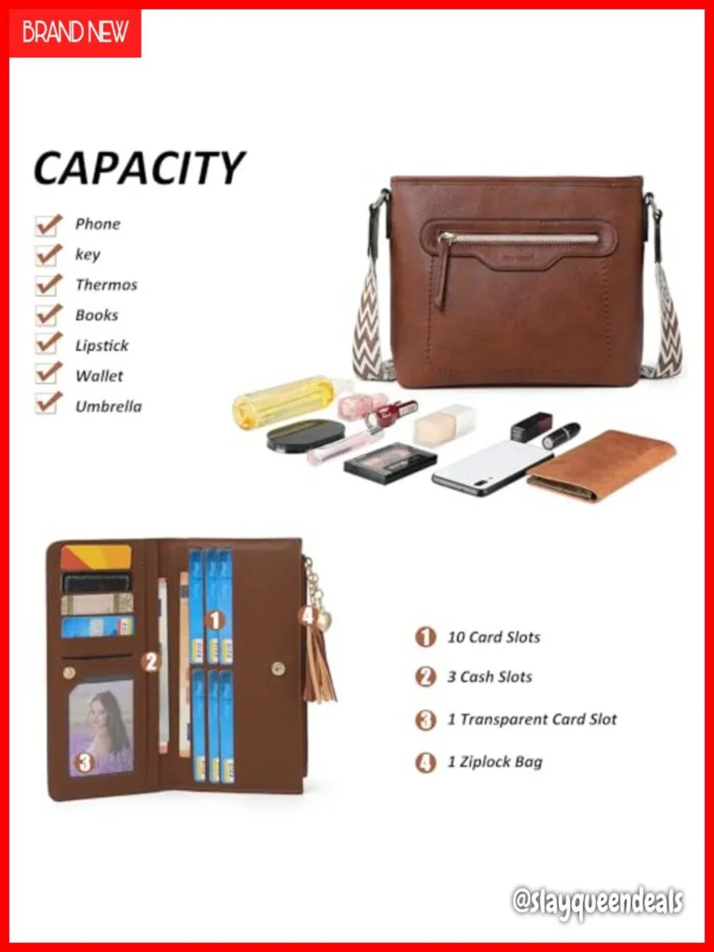 PU Leather Crossbody Bags Set Shoulder Handbags Purse with Wallet Tote Hobo 3PCS